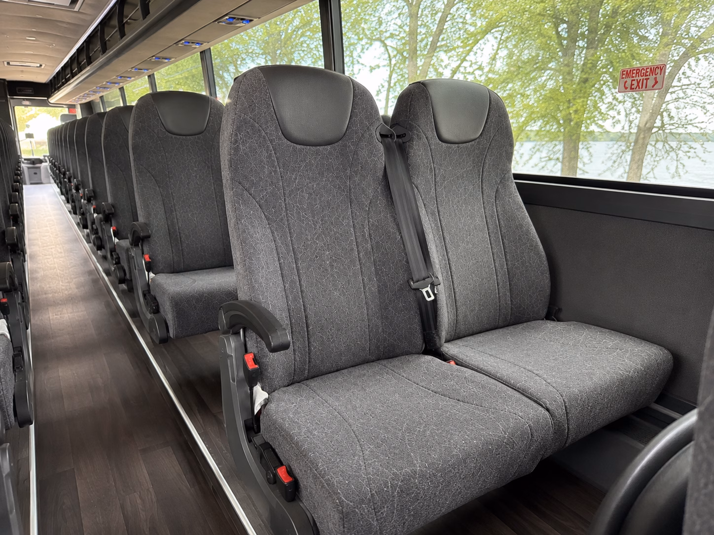 56 passenger charter bus inside