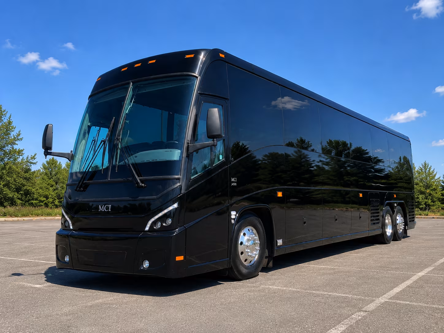 charter buses for eagle high school prom groups crossing state street